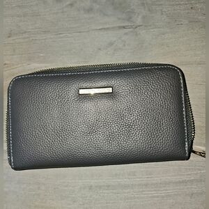 Oradelphine Dark GreyPebbled Leather Wallet